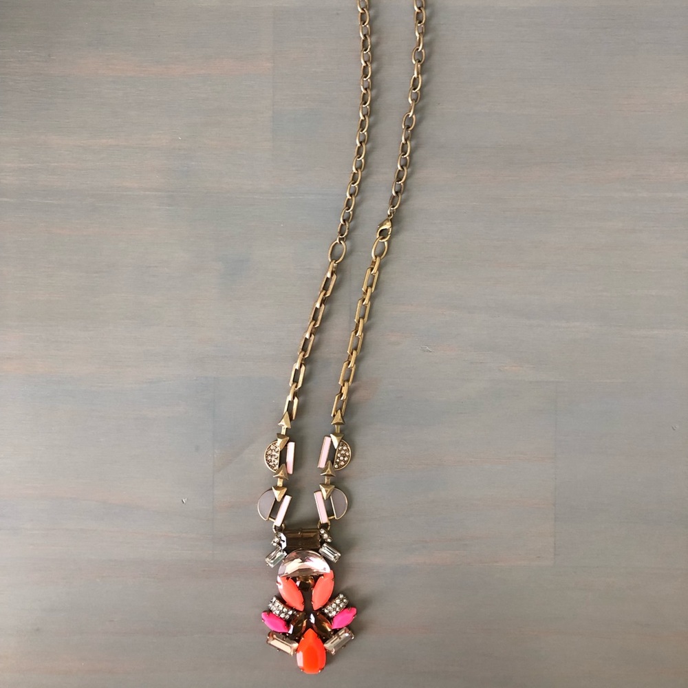 Stella & Dot Coral and Pink Statement Necklace